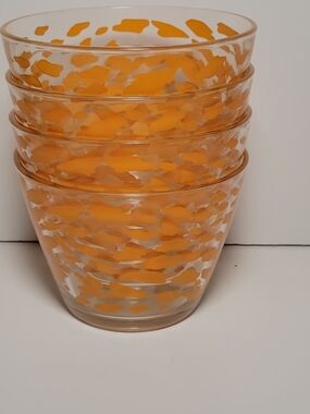 IKEA Orange Speckled Stackable Glass Vases